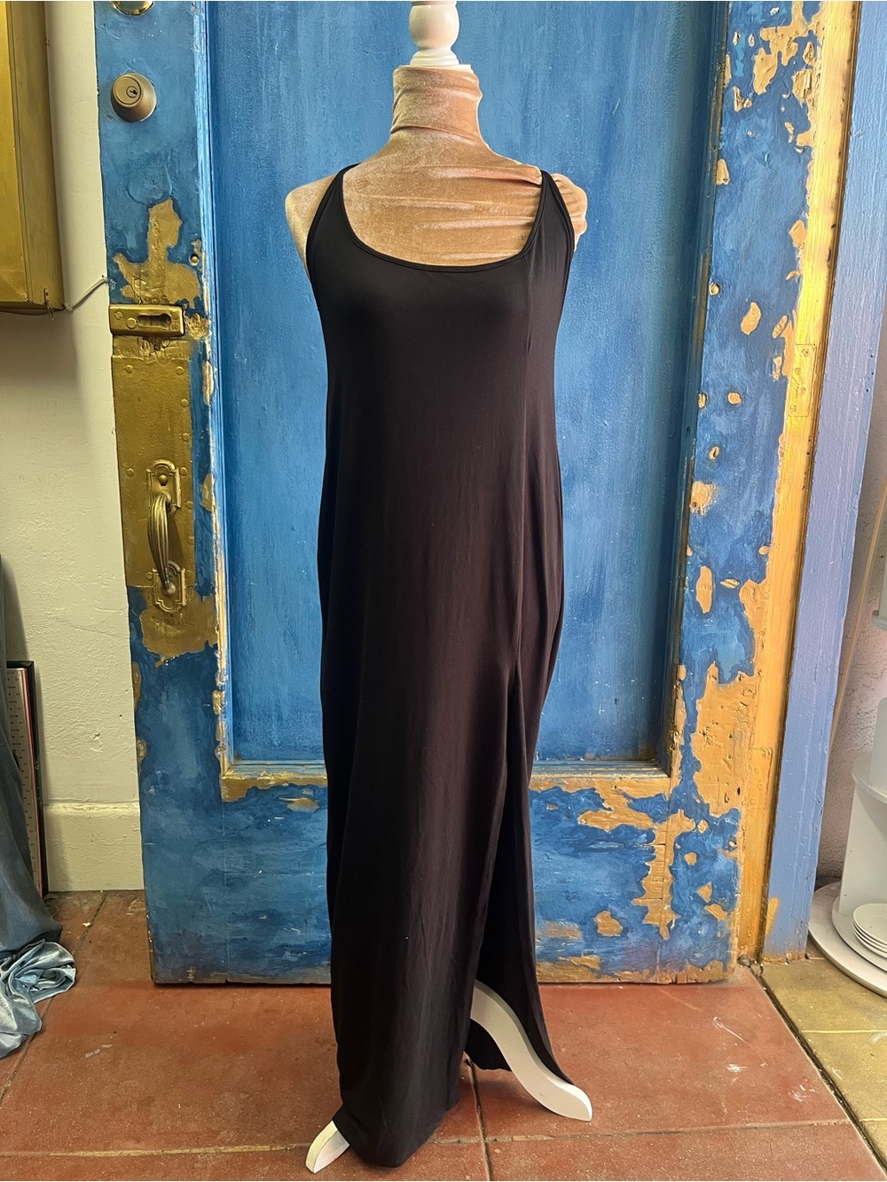 Fashion Nova Black Sleeveless Maxi Slip Dress